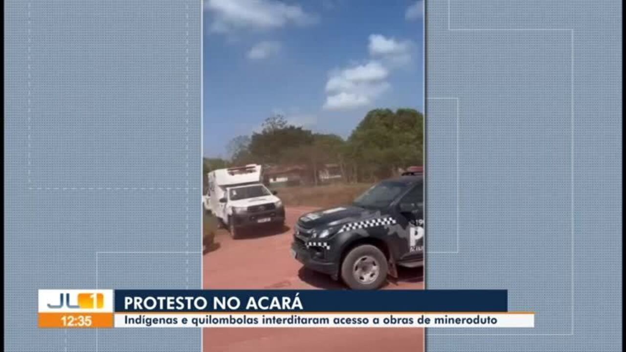 Indígenas e quilombolas fazem manifestação no acesso a obras de mineroduto no Acará