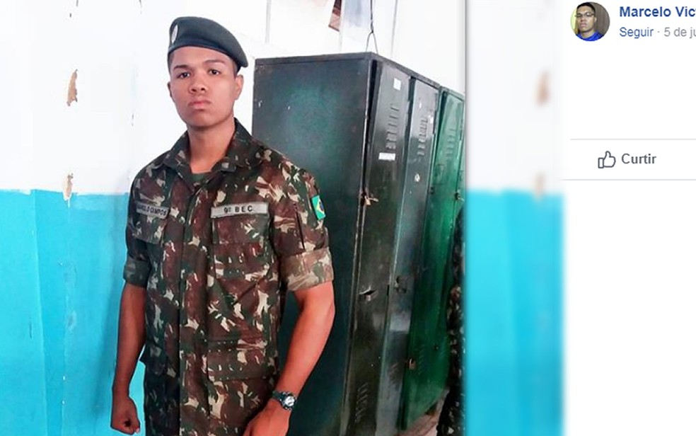 Marcelo Victor era soldado do Exército e morreu no local do acidente — Foto: Reprodução/Facebook