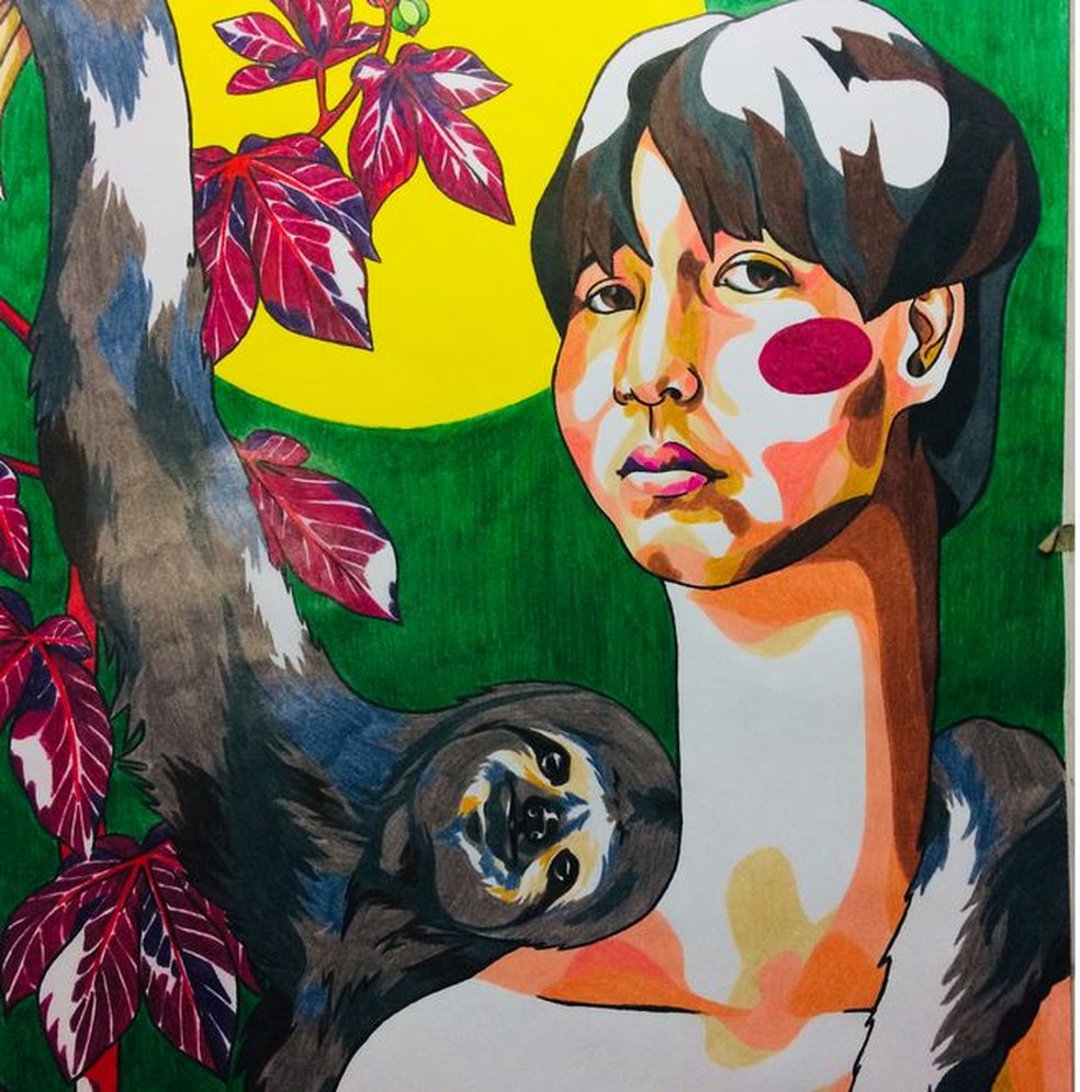 Com lápis de cor, artista plástico faz quadros abordando a cultura acreana  e expõe obras em Rio Branco | G1