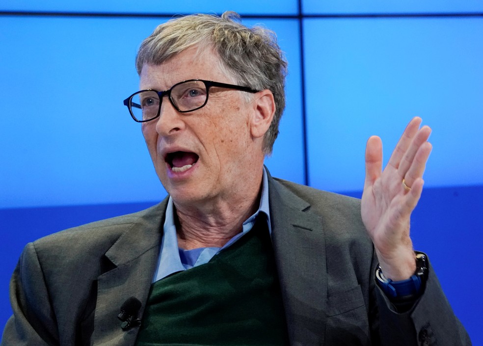 Bill Gates durante Fórum Econômico Mundial de 2018 em Davos. — Foto: Denis Balibouse/Reuters