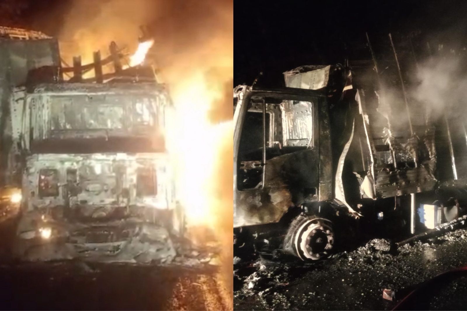 Caminhão é destruído após pegar fogo na BR-343, no Piauí; motorista sai ileso