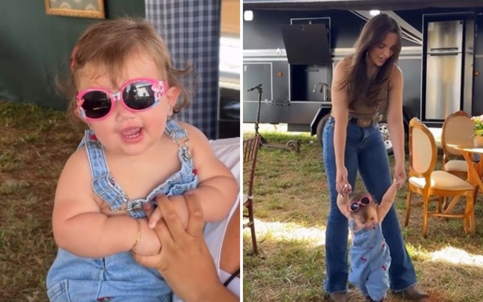 Rafa Kalliman no camping da Festa do Pe&atilde;o de Barretos 2026 com a filha Zuza &mdash; Foto: Reprodu&ccedil;&atilde;o/Redes Sociais