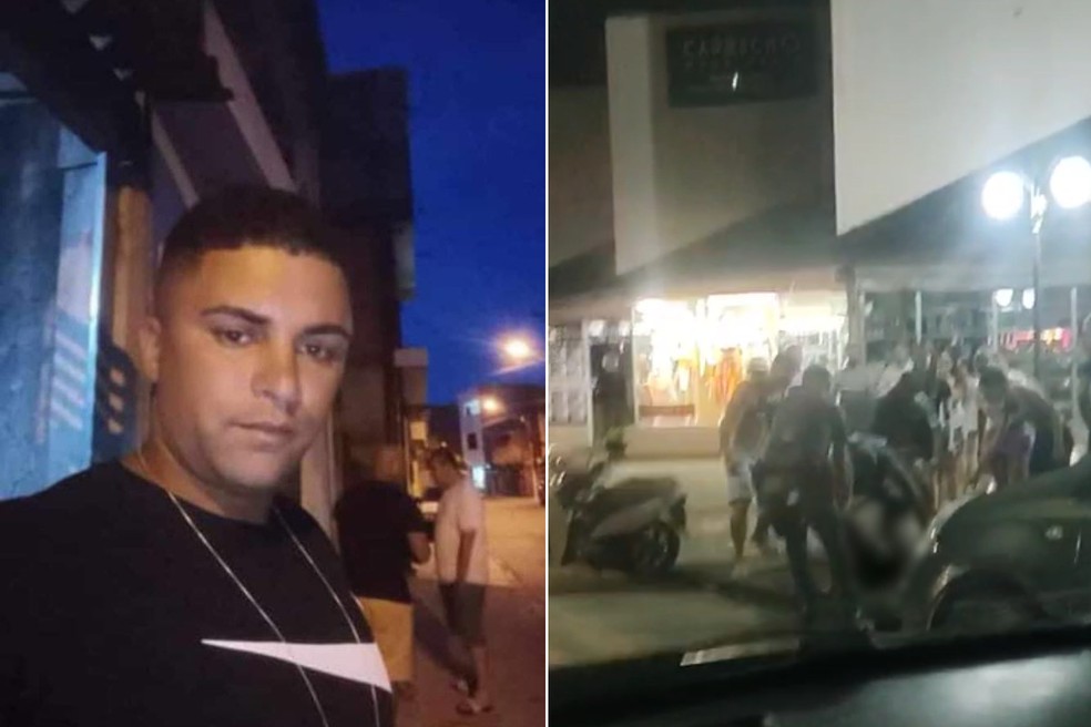 Washington Silva dos Santos, de 30 anos, foi morto a facadas ao apartar discussão, no bairro Jardim da Vitória, em Guarujá (SP) — Foto: Arquivo Pessoal e Reprodução