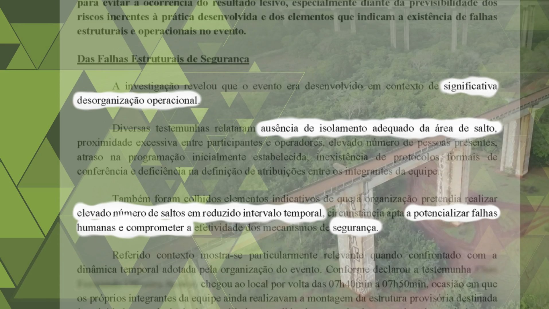 Investigação aponta falhas em protocolos de empresa responsável por salto de mulher sem corda