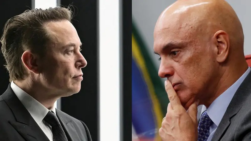 Elon Musk e Alexandre de Moraes — Foto: Reuters