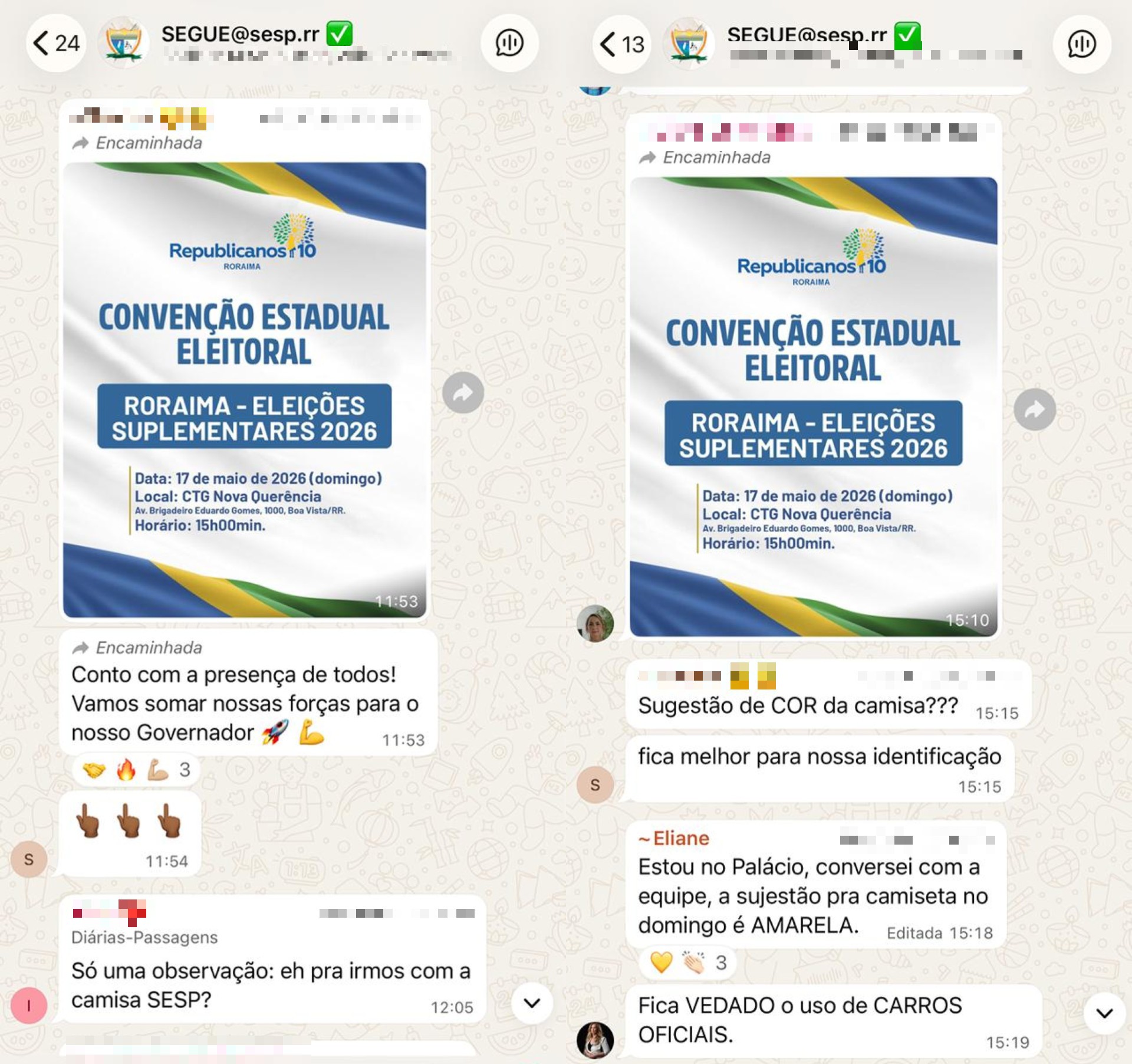 Servidor acusa secretária da Sesp de obrigar a usar camisa e ir à convenção de governador interino