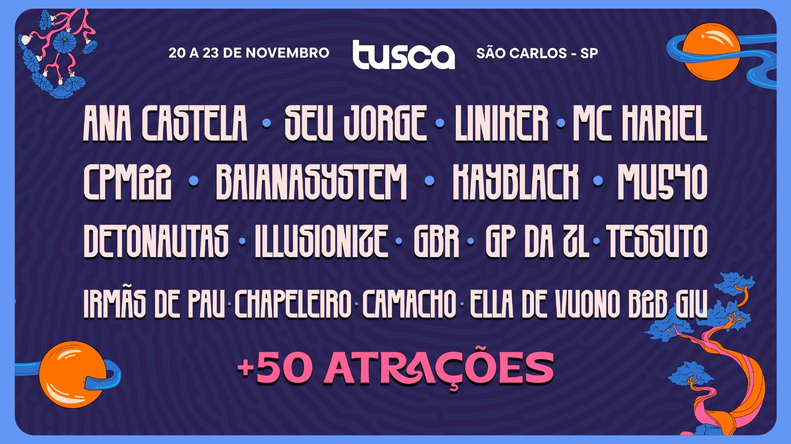 TUSCA terá mais de 50 atrações entre 20 e 23 de novembro