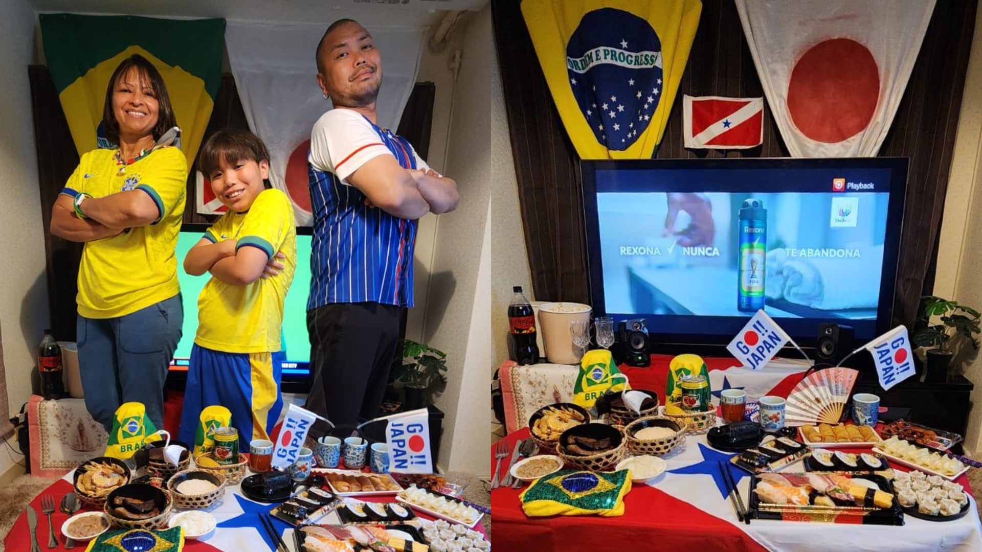 Brasil x Japão na Copa: família paraense une açaí e sushi antes do jogo
