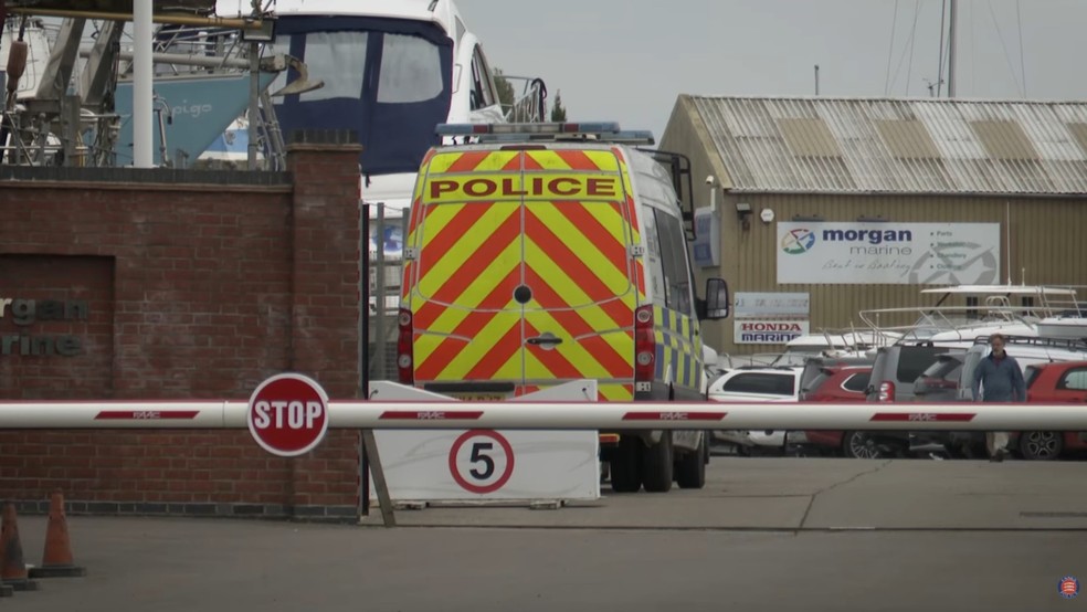 Polícia investiga região costeira de Brightlingsea, na Inglaterra, onde brasileira Vitória Barreto utilizou barco e desapareceu — Foto: Essex Police/Reprodução