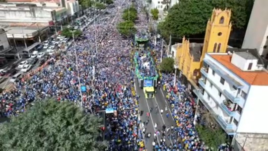 Cerca de 2 milhões de fiéis participam da 'Marcha para Jesus' em SP - Programa: Jornal Nacional 