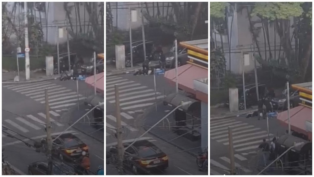 Vídeo mostra momento em que suspeito de assalto é baleado após ser perseguido por deputado na Zona Sul de SP; quatro homens foram presos