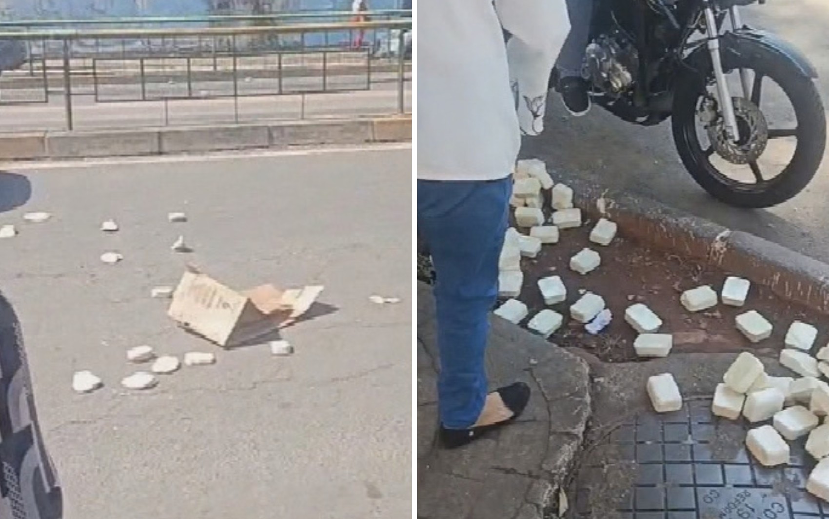 Pertences de idosa são espalhados no meio da rua após desentendimento com motorista de aplicativo, diz PM