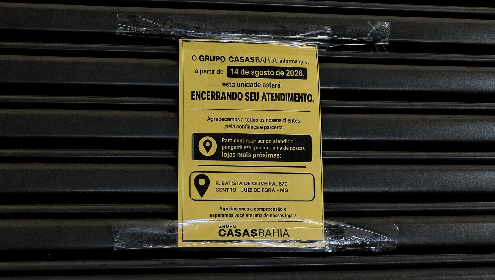 Grupo Casas Bahia fecha duas lojas em Juiz de Fora; empresa pede recuperação judicial 