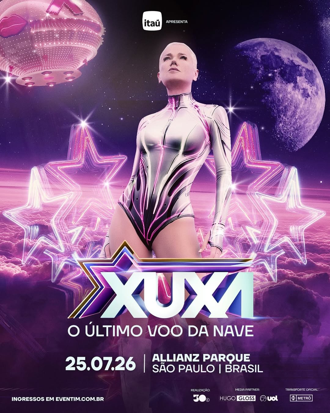 Xuxa anuncia 'O Último Voo da Nave'; show em SP para celebrar carreira
