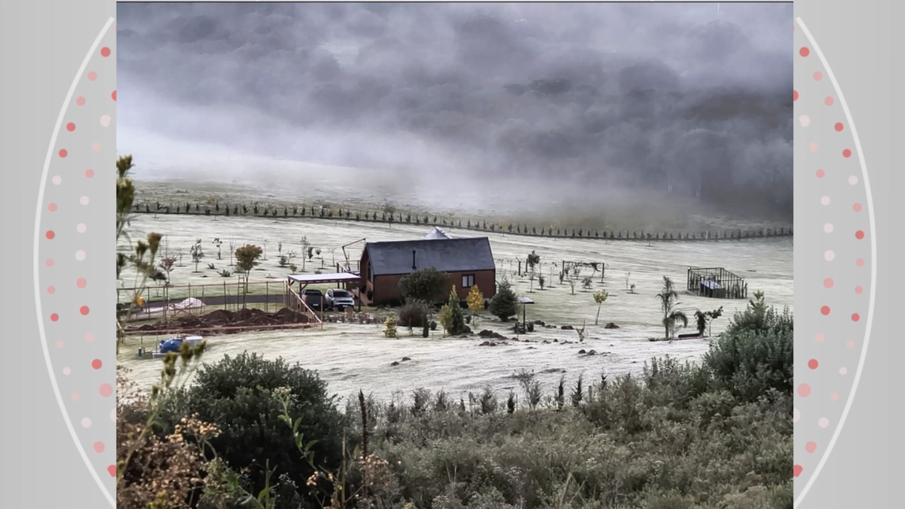 Geada faz campo parecer coberto de neve, no Paraná