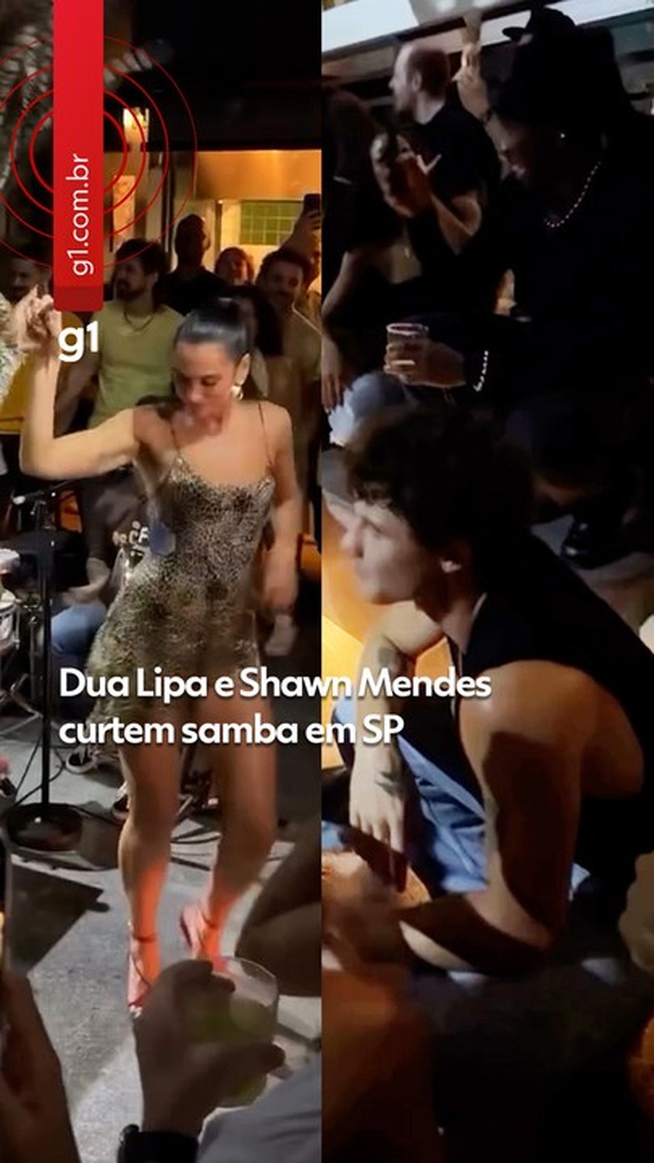 Dua Lipa e Shawn Mendes curtem samba com Bruna Marquezine e Gustavo Mioto em SP
