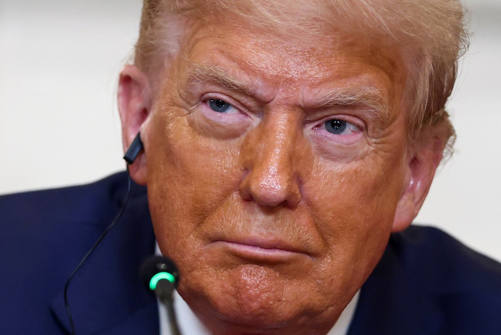 Donald Trump anunciou tarifas de 50% sobre produtos brasileiros — Foto: Kevin Lamarque/Reuters