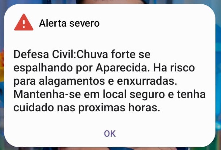 Chuva forte faz Defesa Civil emitir alerta severo pela primeira vez em pelo menos cinco cidades da região