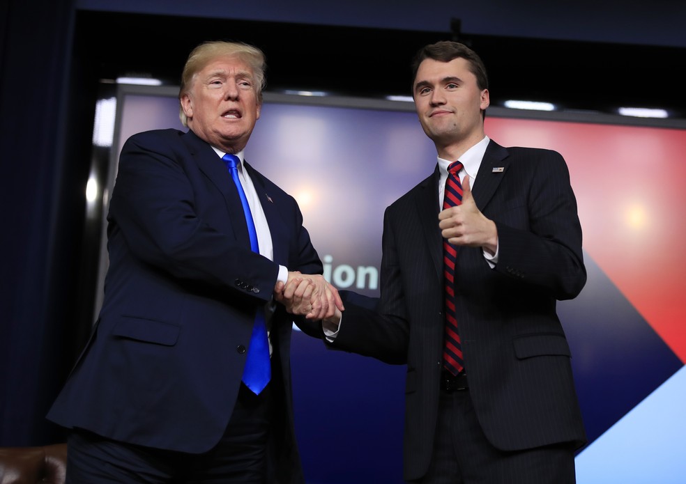Donald Trump e Charlie Kirk — Foto: Manuel Balce Ceneta/AP