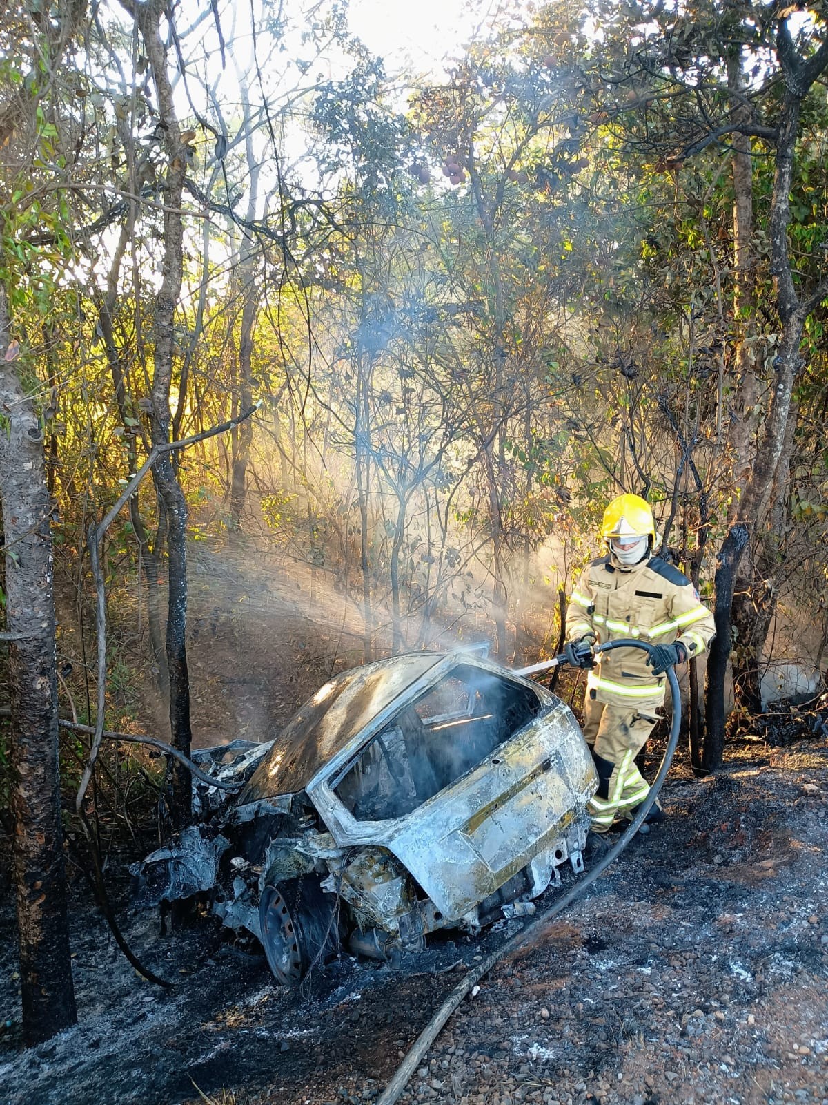 Motorista inabilitado morre após carro invadir contramão e bater de frente com caminhão na BR-135