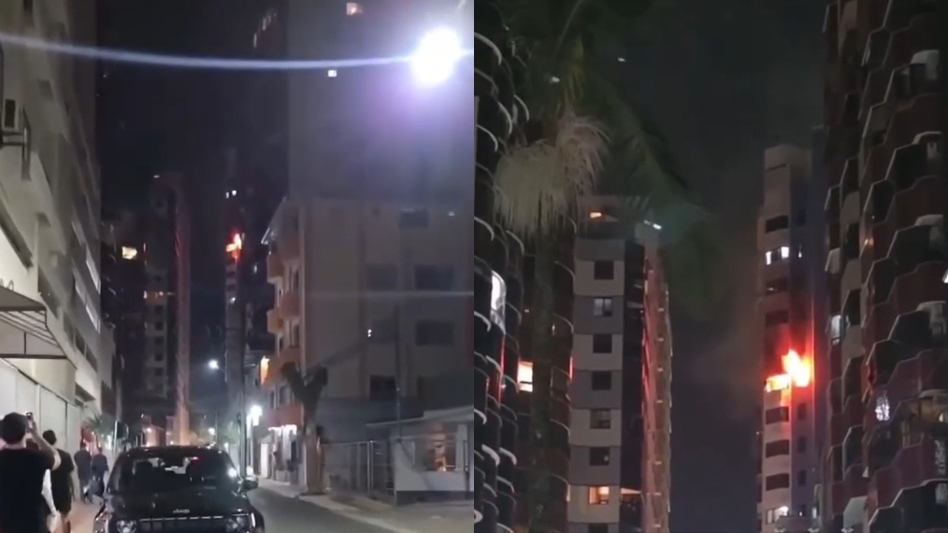 Fogo atinge apartamento em prédio de Balneário Camboriú