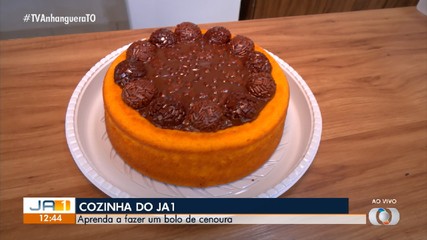 JA1 ensina receita de bolo de cenoura com chocolate