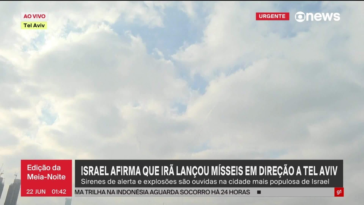 Sirenes e explosões são ouvidas em Tel Aviv, Israel, após ataque dos EUA a instalações nucleares iranianas