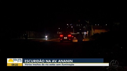 Trechos da Avenida Ananin enfrentam problemas de iluminação na Grande Belém