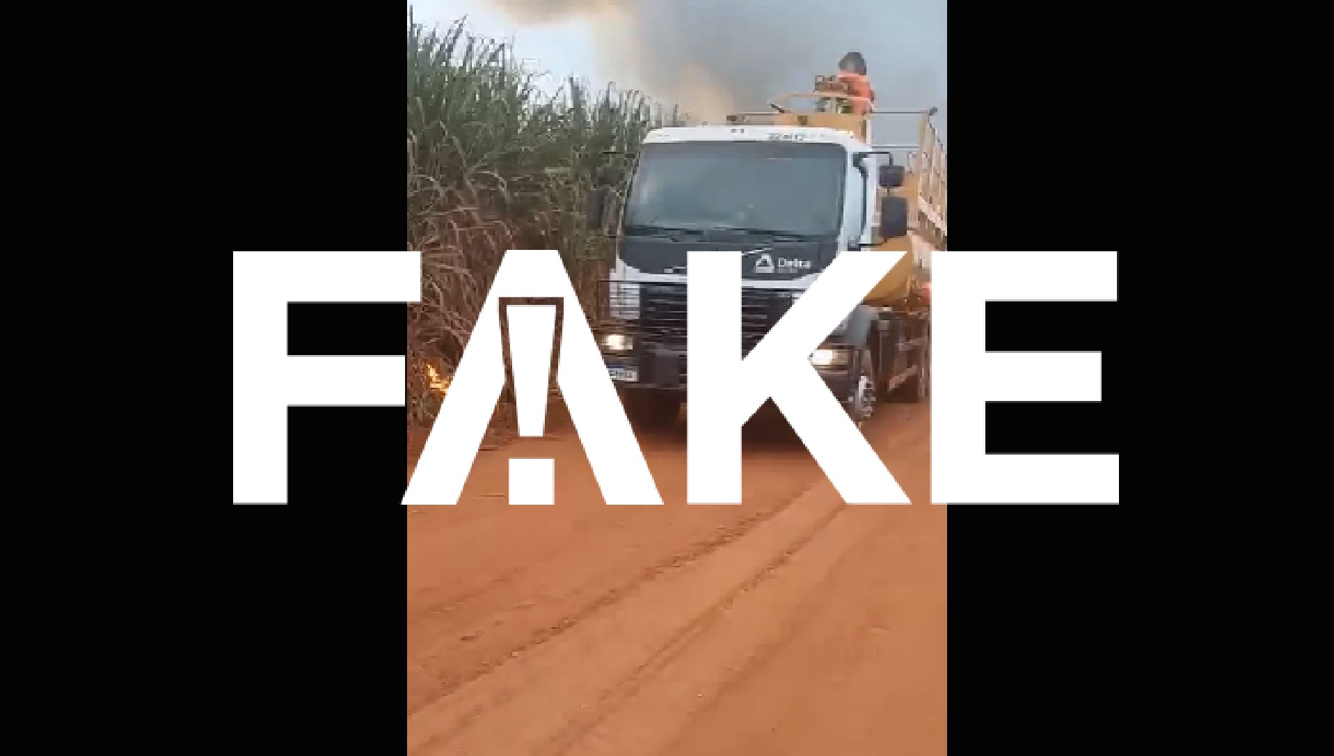 É #FAKE que vídeo de funcionário de usina colocando fogo em canavial tenha relação com queimadas em SP