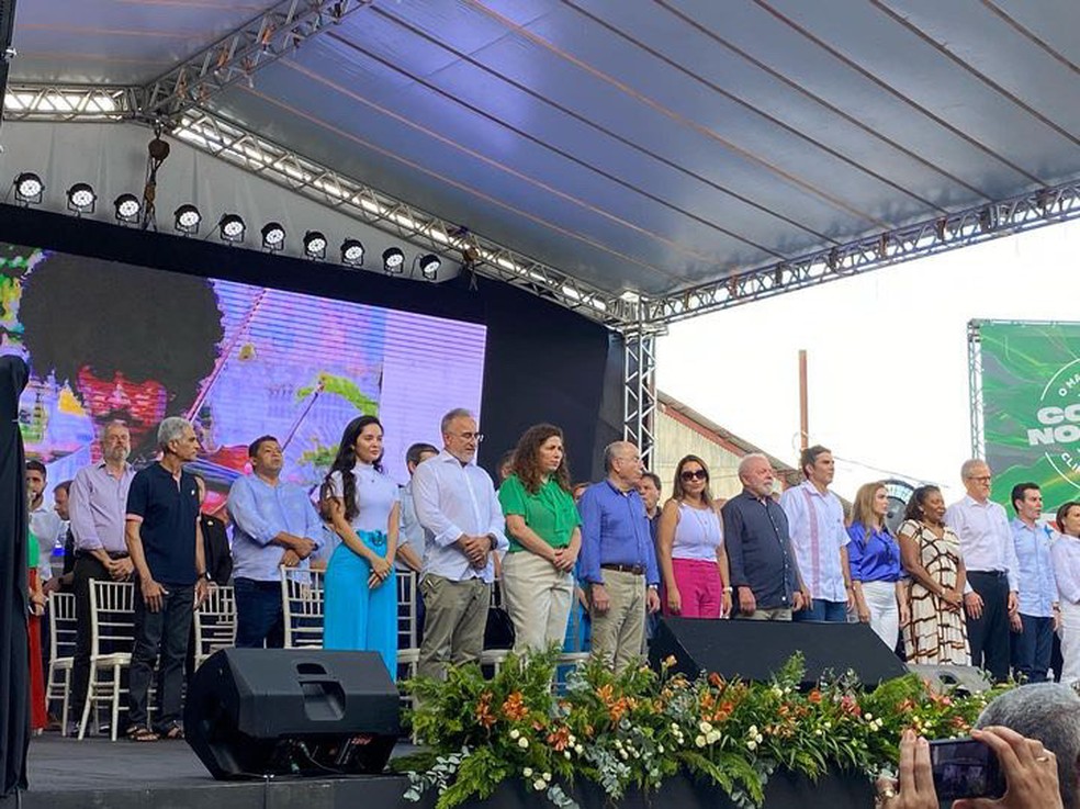 Lula participa de evento de oficialização de Belém como sede da COP 30 em 2025. — Foto: Gil Sóter / g1