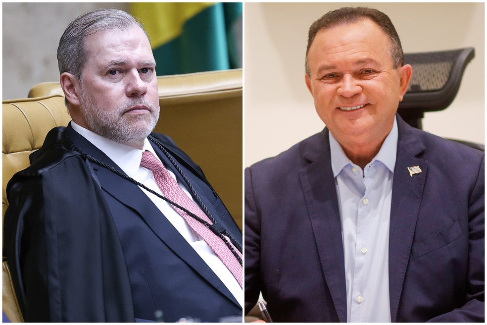 Dias Toffoli e Carlos Brandão, governador do Maranhão — Foto: Antonio Augusto/STF e Divulgação