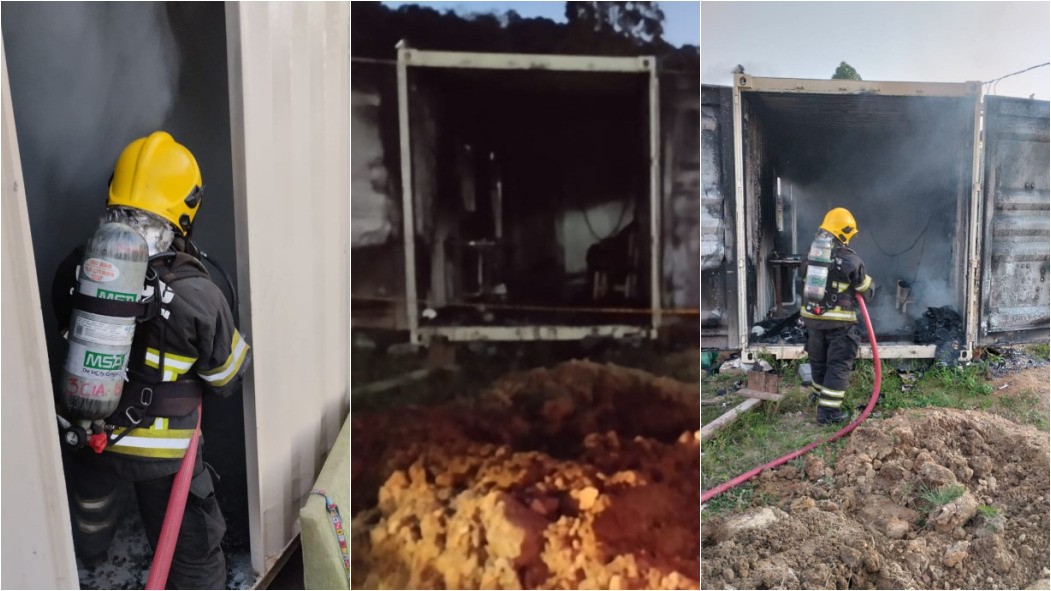 Casa contêiner é incendiada com mulher grávida dentro em SC