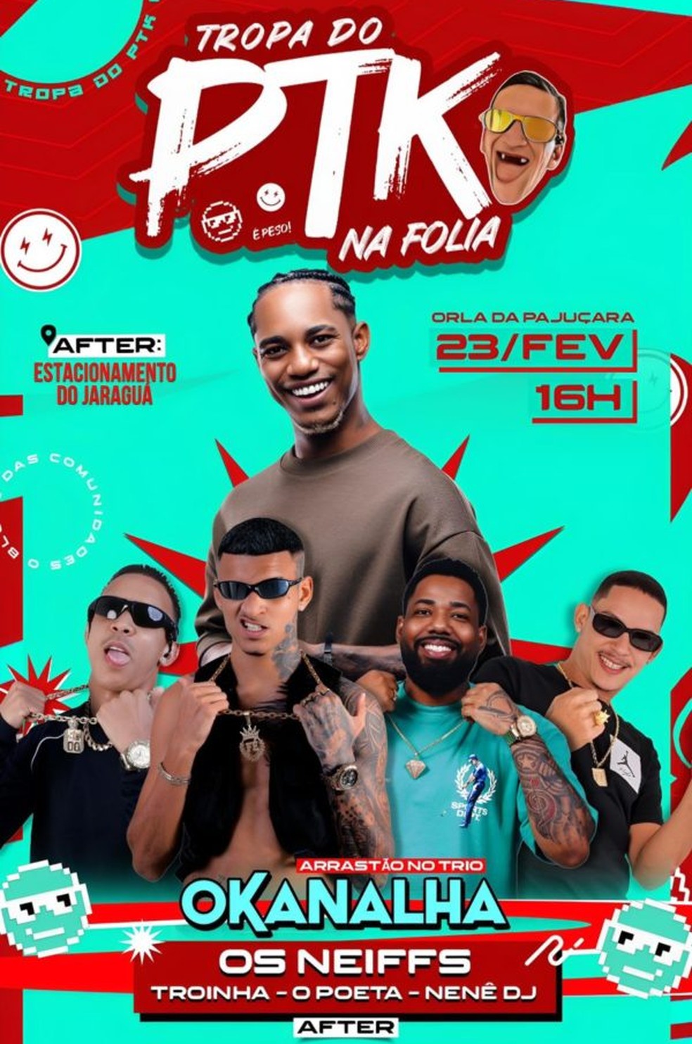 Tropa do PTK na folia vai ter bloquinho e after no Jaraguá — Foto: Divulgação