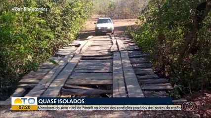Moradores da zona rural de Paranã reclamam das condições de pontes