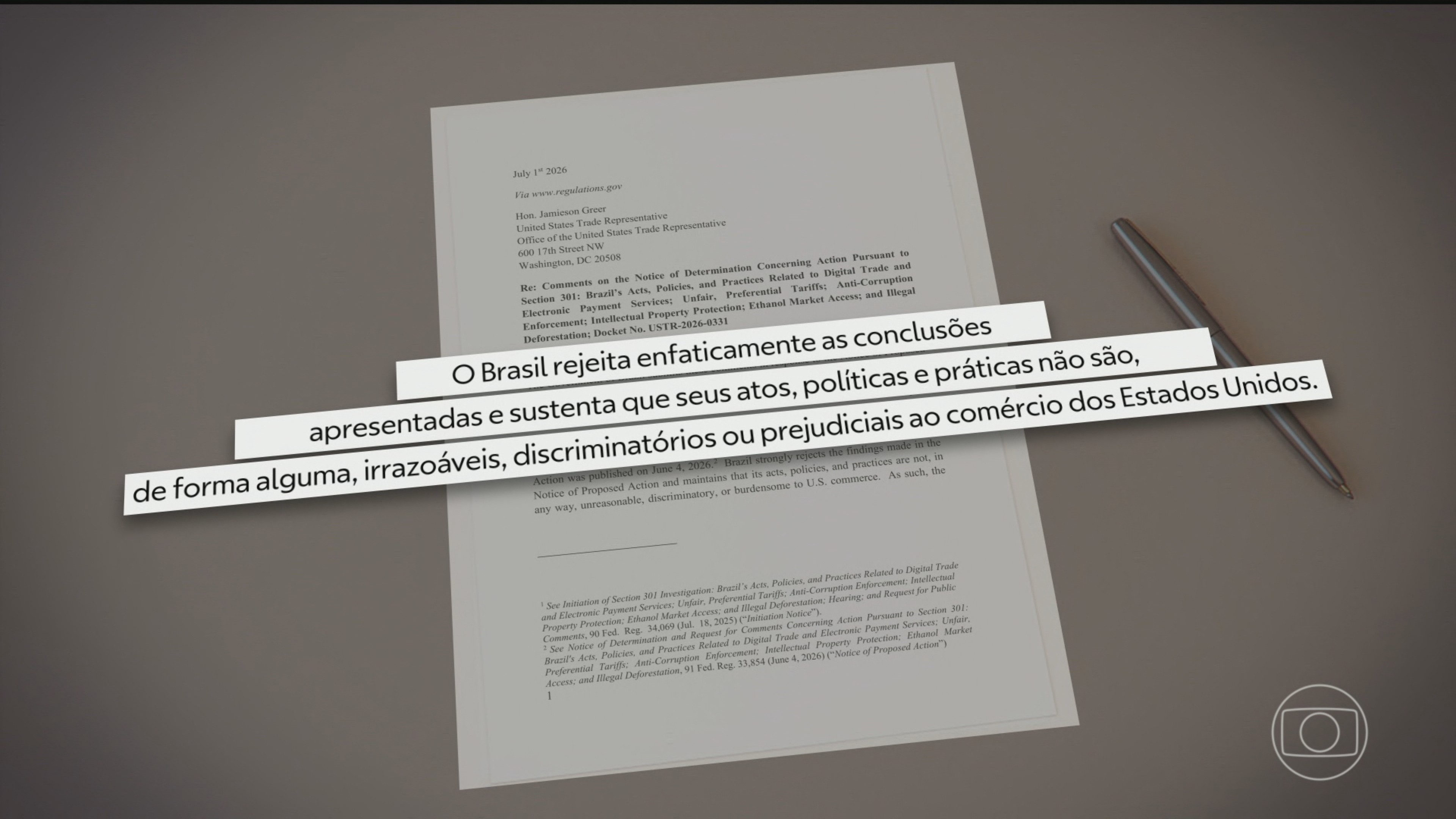 Governo brasileiro apresenta argumentos do país na investigação dos EUA sobre supostas práticas desleais de comércio
