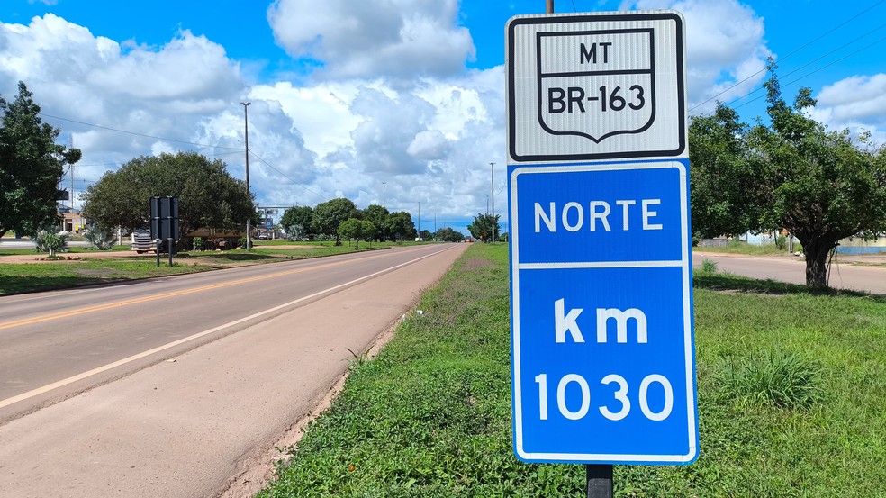 Na última semana, um acidente fatal foi registrado no km 1030 da BR-163 em MT — Foto: Bruno Bortolozo/TVCA