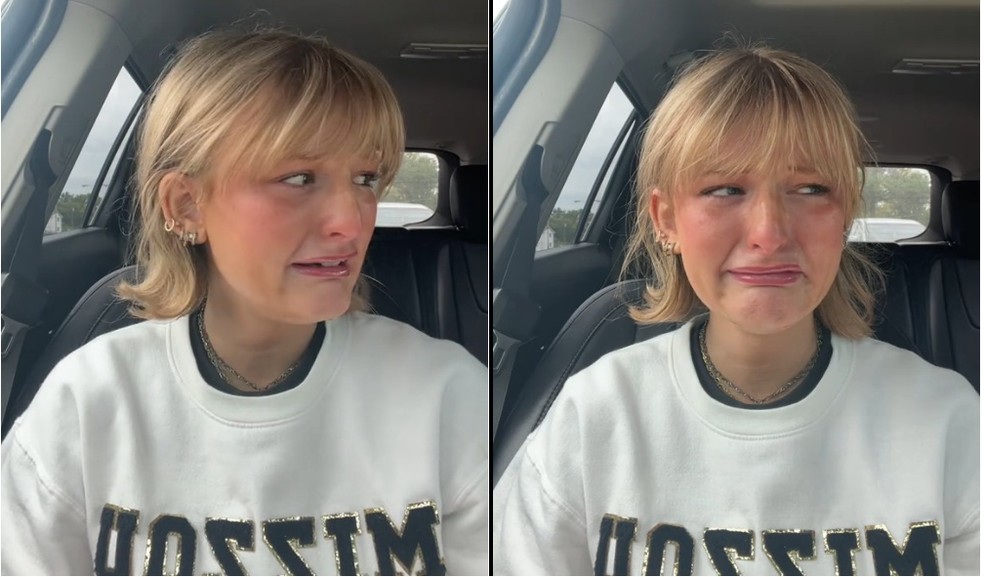 Americana chora ao ser reprovada na Rush Week — Foto: Reprodução/Redes sociais