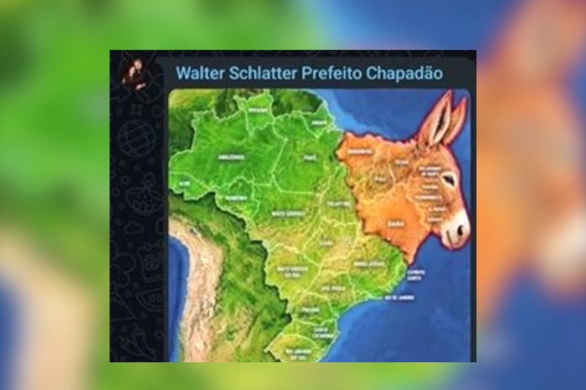 Prefeito de MS compartilha imagem com mapa do Nordeste em formato de burro após vitória de Lula