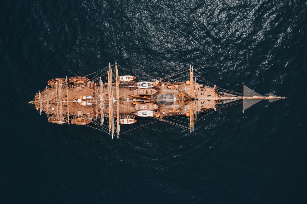 Navio italiano tem mais de 100 metros de comprimento, 21 de largura e 28 de altura. — Foto: Divulgação