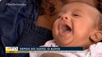Equipe do 6º BPM reencontra bebê que foi salvo após um engasgo