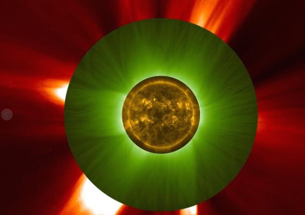 Dois satélites europeus criaram os primeiros eclipses solares artificiais por meio de voos de formação precisa no espaço — Foto: Agência Espacial Europeia via AP