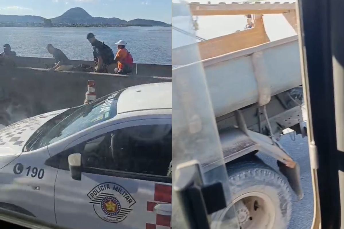 Ciclista morre após ser atropelado por caminhão em ponte no litoral de SP