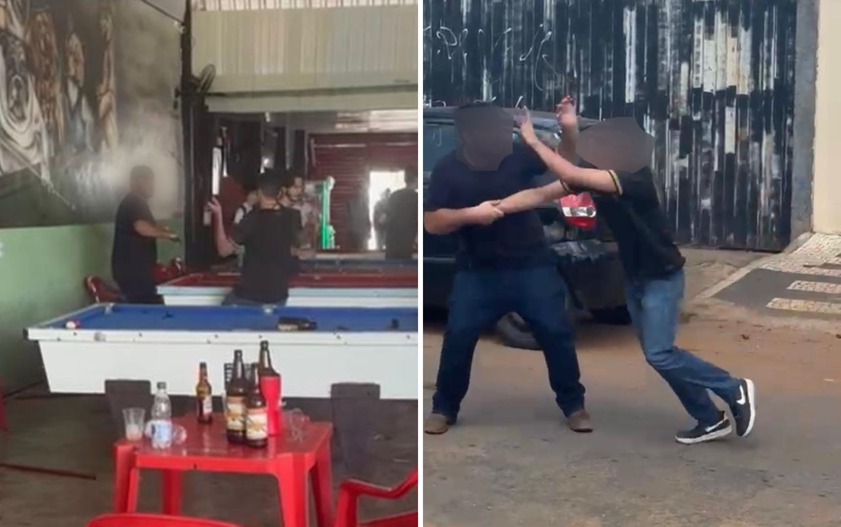 Estudantes universitários se agridem com socos e golpes de taco de sinuca durante briga em bar; vídeos