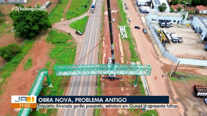 Passarela em Gurupi apresenta falhas pouco tempo após a instalação