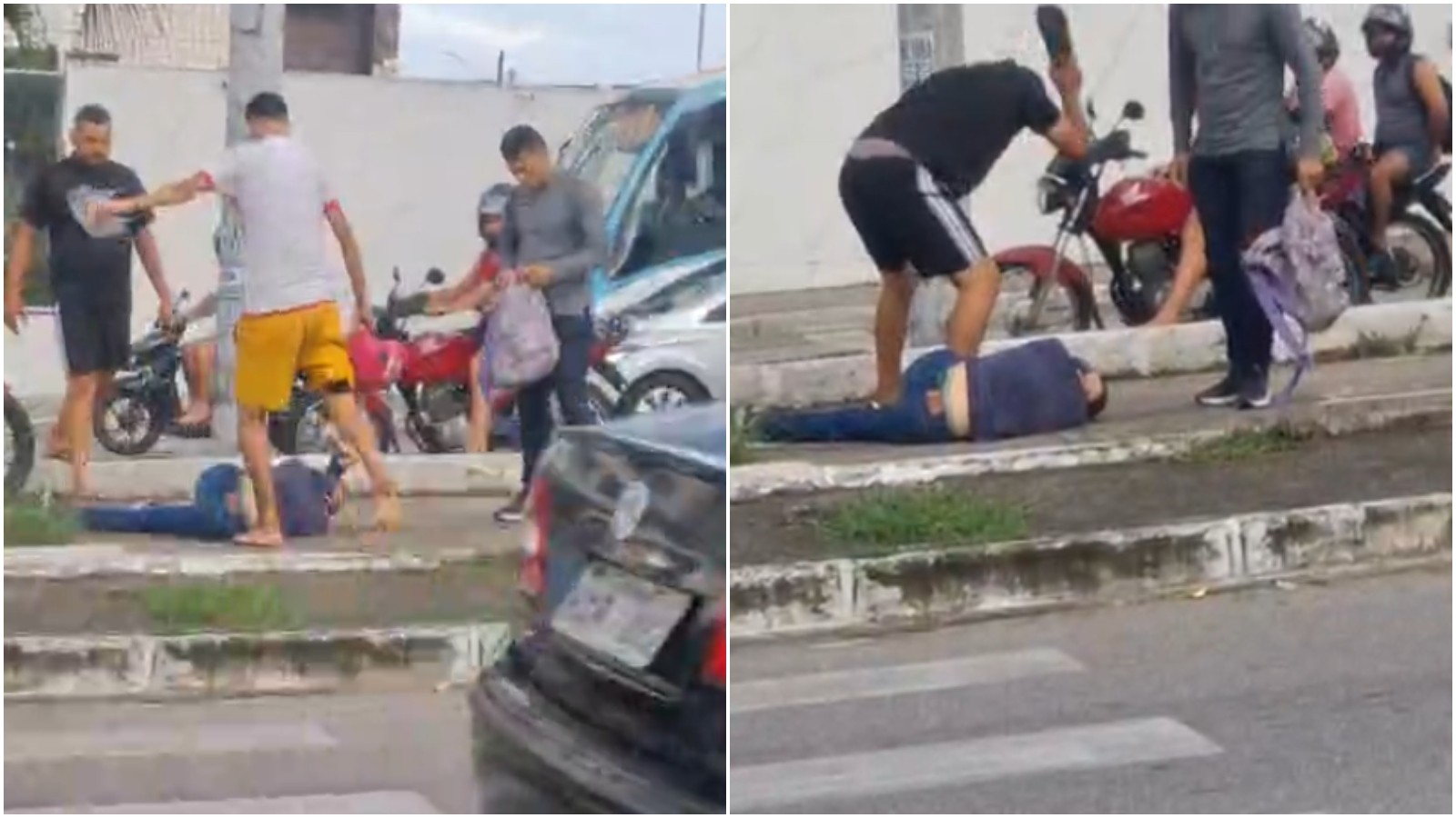 Suspeito de furto é detido e agredido por moradores em Fortaleza; imagem é forte