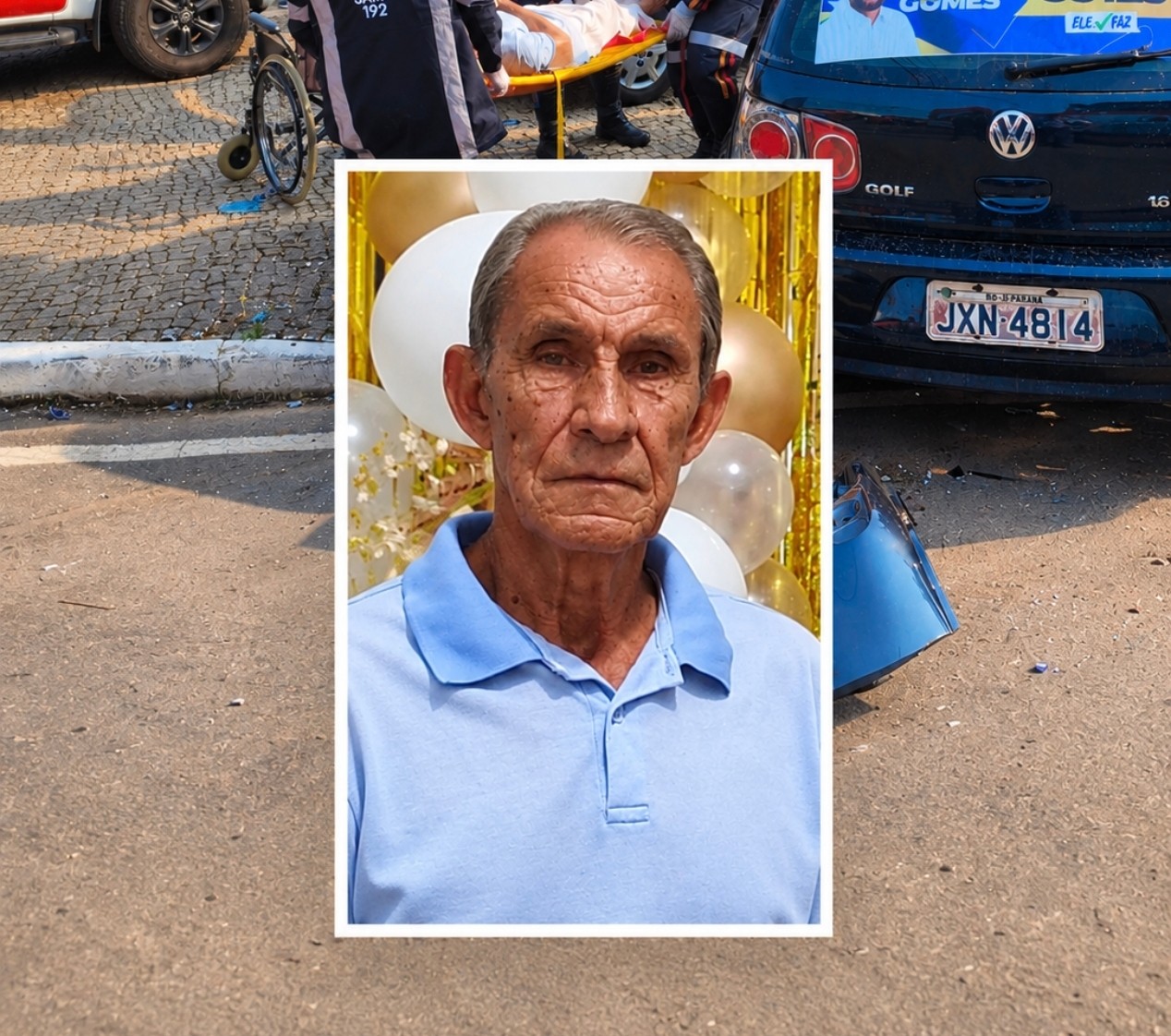 Idoso morre e duas pessoas ficam feridas após batida entre carros em Ji-Paraná, RO