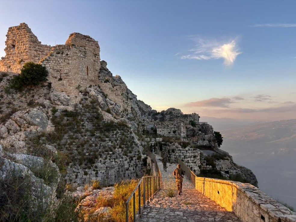 Castelo de Beaufort durante incursão do exército de Israel divulgado pelo porta-voz militar Avichay Adraee — Foto: Reprodução/Redes sociais