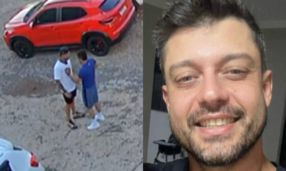 Lucas foi até David no momento em que ele estava saindo da academia, em Londrina. — Foto: Reprodução