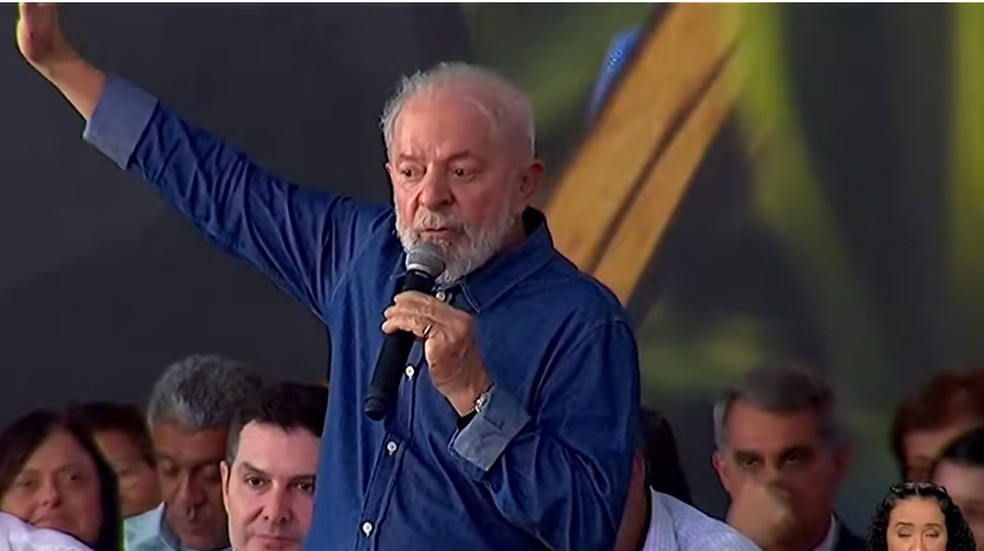 Lula participa de evento do governo federal em Feira de Santana, na Bahia. — Foto: Reprodução/CanalGov