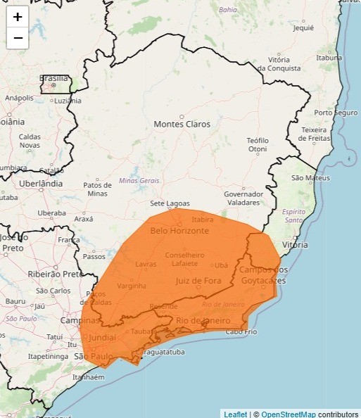 Inmet emite alerta de 'perigo' de chuvas intensas para 20 cidades do Leste de Minas Gerais